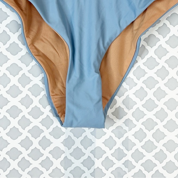 NWT J. Crew Curved Waist Cheeky Bikini Bottom in Light Blue - Picture 3 of 7
